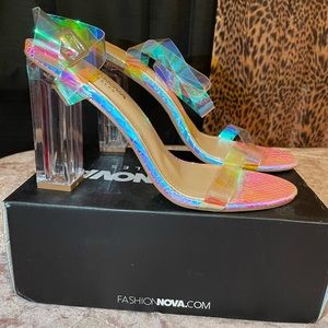 Womens Clear Strappy Heels